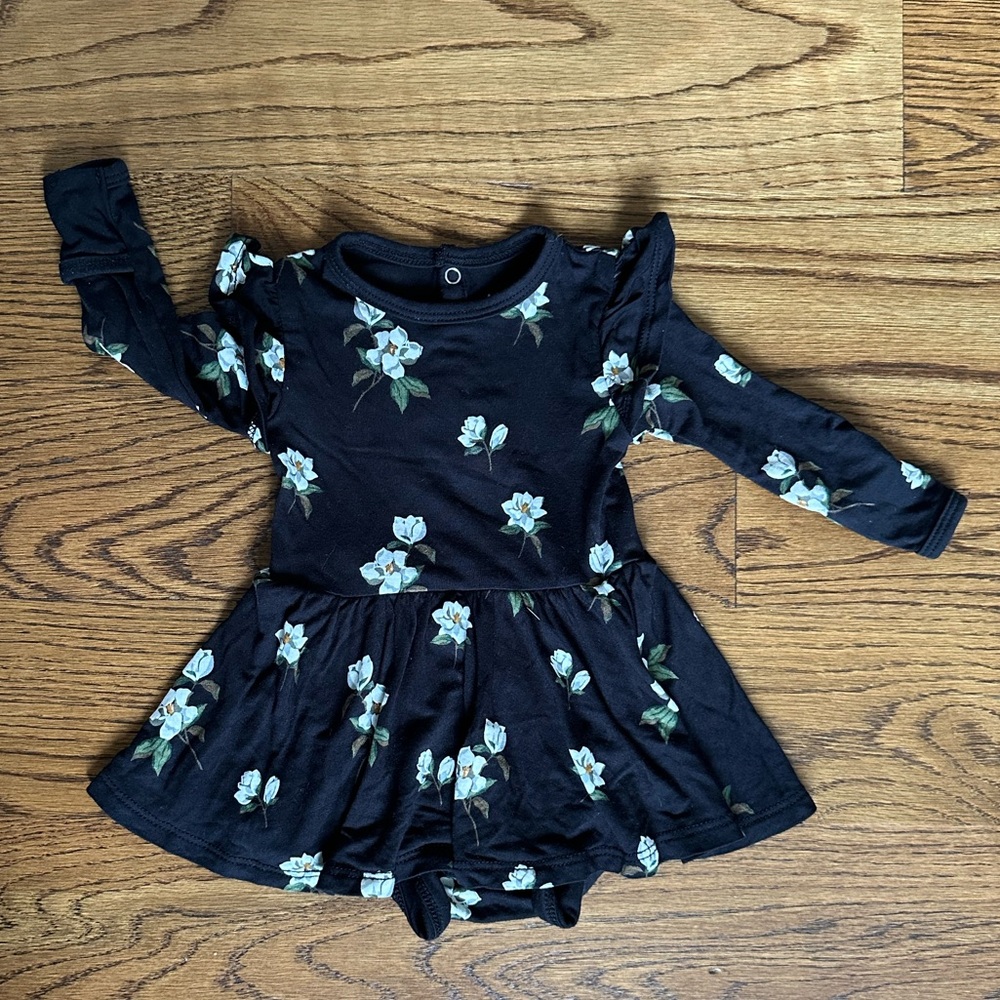Kyte Midnight Magnolia Bodysuit Dress